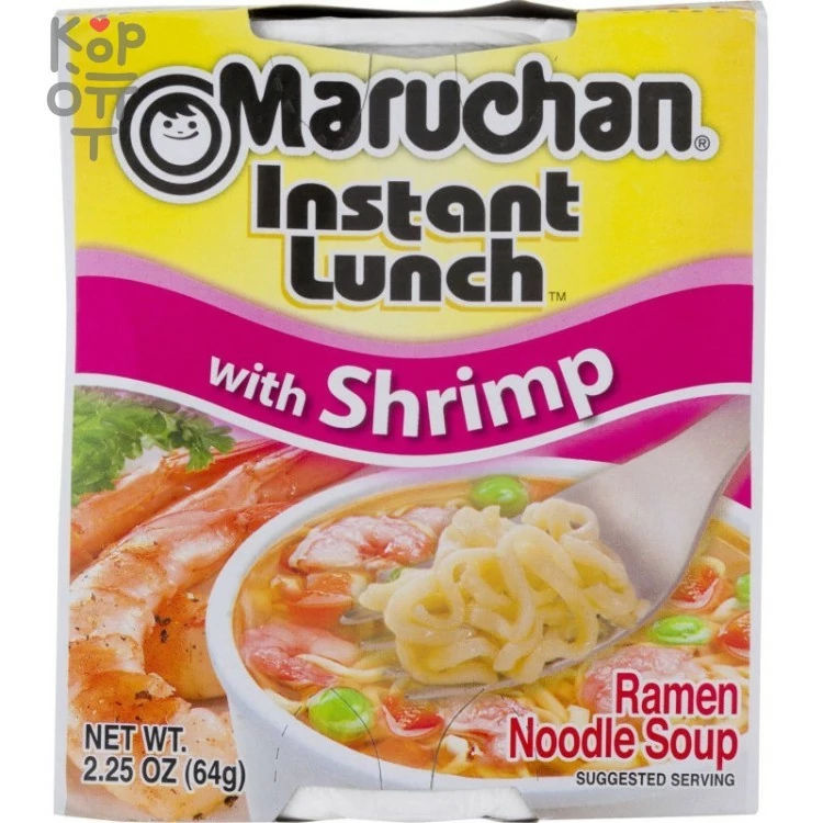 Maruchan Instant Lunch - Лапша быстрого приготовления со вкусом креветки 64гр. — Корейские товары для всей семьи(КорОпт)
