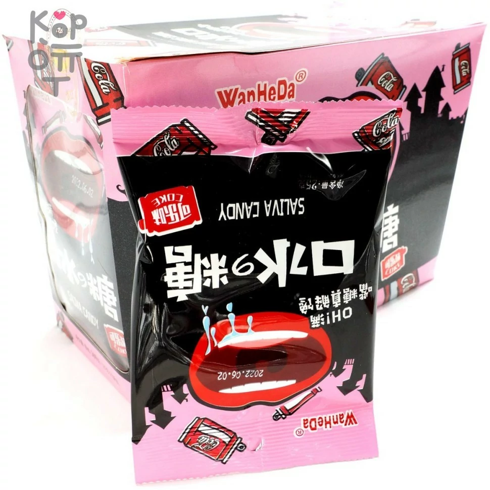Кислая карамель WanHeDa Saliva Candy - со вкусом Кока Колы, купить с доставкой на дом фото 1 — Корейские товары для всей семьи(КорОпт)