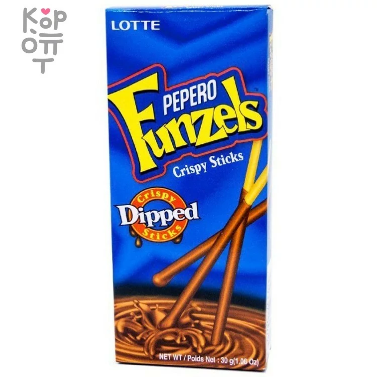 Lotte Pepero Funzels Crispy Sticks - Соломка в шоколадной глазури Фанзелс 30гр. — Корейские товары для всей семьи(КорОпт)