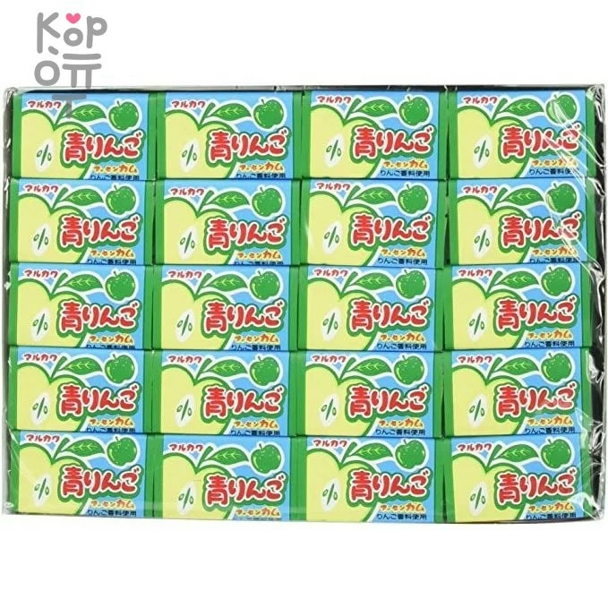 Marukawa Green apple gum - Жевательная резинка со вкусом зеленого яблока, 5,5гр. — Корейские товары для всей семьи(КорОпт)