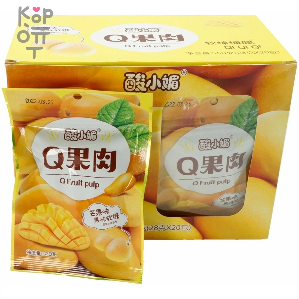 Жевательные конфеты Dongxu Fruit Pulp Фруктовая помадка со вкусом Манго, купить с доставкой на дом фото 1 — Корейские товары для всей семьи(КорОпт)