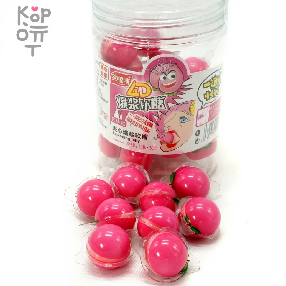 Мармеладки 4D Popping Soft Candy Персик со вкусом Персика, купить с доставкой на дом фото 1 — Корейские товары для всей семьи(КорОпт)