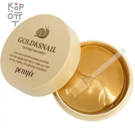 Petitfee Gold & Snail Hydrogel Eye Patch - Патчи под глаза с частичками золота и экстрактом улитки 60шт — 