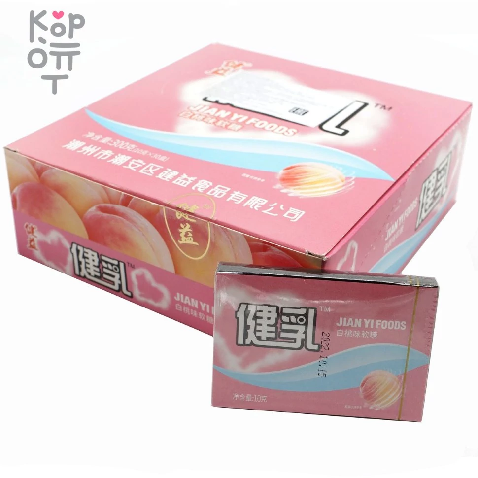 Жевательная конфета JianYi foods с фруктовым вкусом, со вкусом Персика, купить с доставкой на дом фото 1 — Корейские товары для всей семьи(КорОпт)