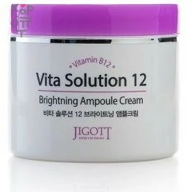 JIGOTT Vita Solution 12 Brightening Ampoule Cream Ампульный крем для улучшения цвета лица 100мл. фото 1 — Корейские товары для всей семьи(КорОпт)