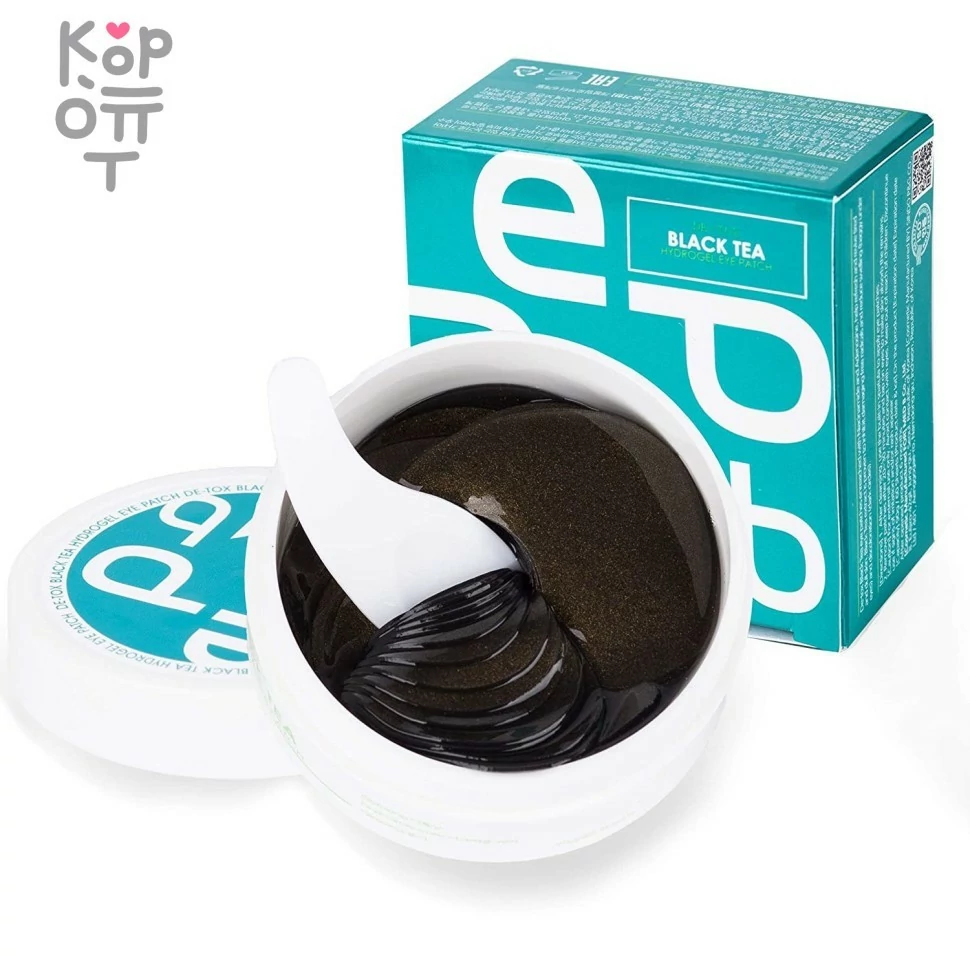Med B HYDROGEL EYE PATCHES DETOX -  Патчи для глаз с экстрактом чёрного чая EGF 90гр. (60шт.), купить с доставкой на дом фото 1 — Корейские товары для всей семьи(КорОпт)