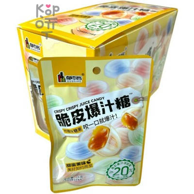 Жевательная конфета Dushike Crispy Juice Candy - с фруктовым соком Лимона в хрустящей глазури