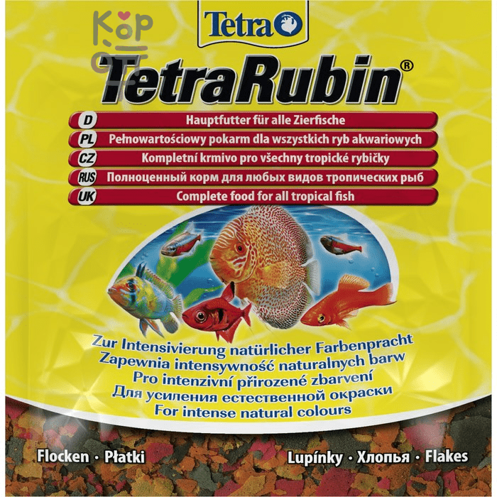 TetraRubin корм в хлопьях для улучшения окраса всех видов рыб 12гр. (sachet)