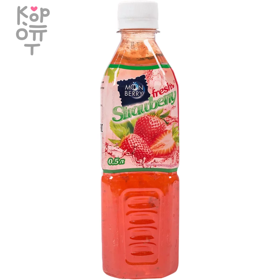 Moonberry Fresh Strawberry - Напиток негазированный с кусочками клубники по  цене 817 руб. в интернет магазине Корейские товары для всей семьи(КорОпт)