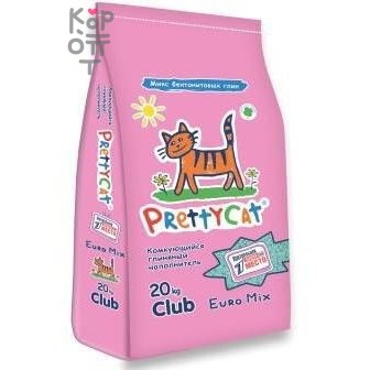 PrettyCat наполнитель комкующийся для кошачьих туалетов "Euro Mix" 20 кг CLUB
