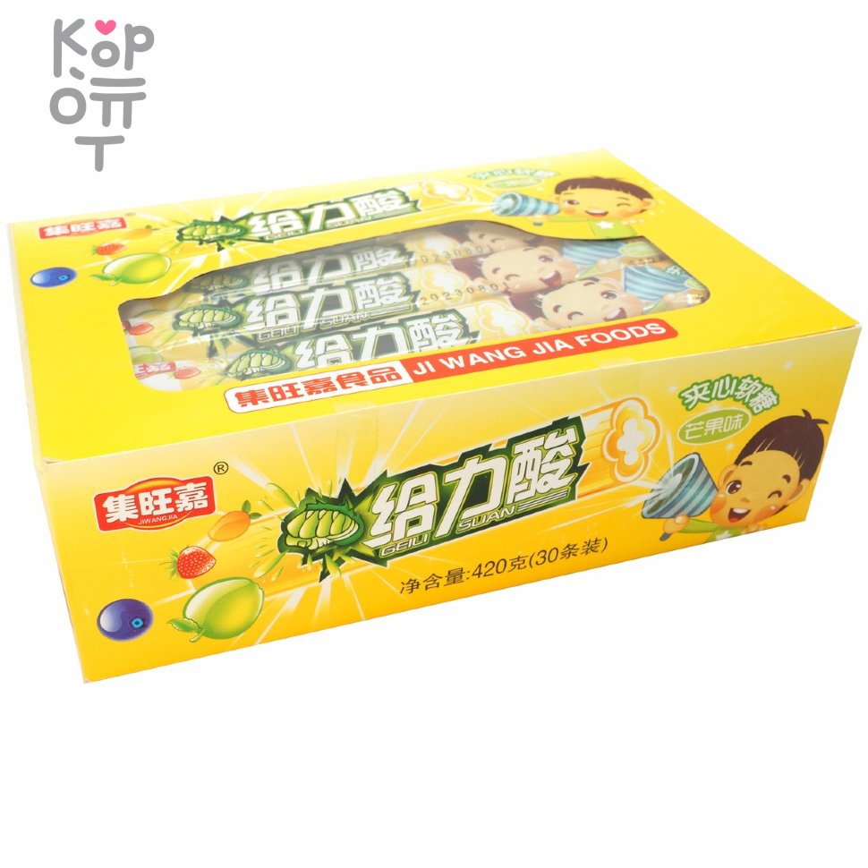Жевательные конфеты JiWangJia Candy Сэндвич со вкусом Манго, купить с доставкой на дом фото 1 &mdash; Корейские товары для всей семьи(КорОпт)