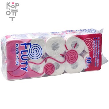 Fluty (red) Двухслойная туалетная бумага в индивидуальной упаковке, 10 шт/упаковка — Корейские товары для всей семьи(КорОпт)