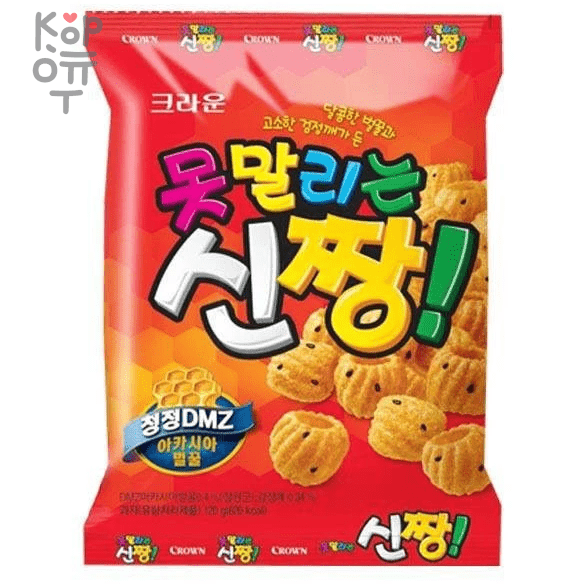 Crown Shinzzang - Снэк со вкусом меда с семенами черного кунжута 120гр., 16шт. в коробке, купить с доставкой на дом фото 1 — Корейские товары для всей семьи(КорОпт)