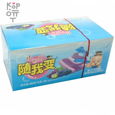 Жевательная резинка маленький лысый желейный пузырь большого размера со вкусом Винограда — Корейские товары для всей семьи(КорОпт)