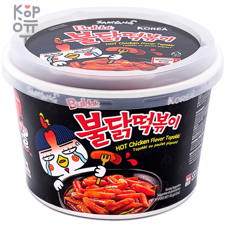 Samyang  Острые рисовые клецки - Топокки со вкусом острой Курицы Бульдак, 185гр. фото 1 &mdash; Корейские товары для всей семьи(КорОпт)