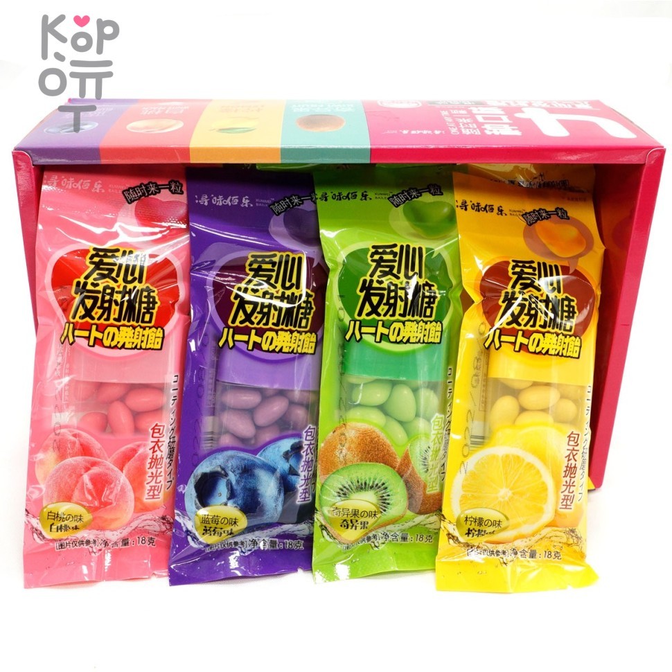 Фруктовое драже One at any time - со вкусами Киви, Лимона, Персика и Голубики, купить с доставкой на дом фото 1 — Корейские товары для всей семьи(КорОпт)