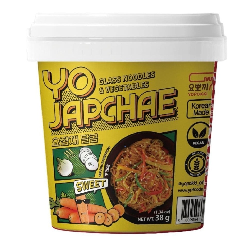 Yopokki Yojapchae Sweet — Лапша из кукурузного крахмала со сладким соусом, 38 г