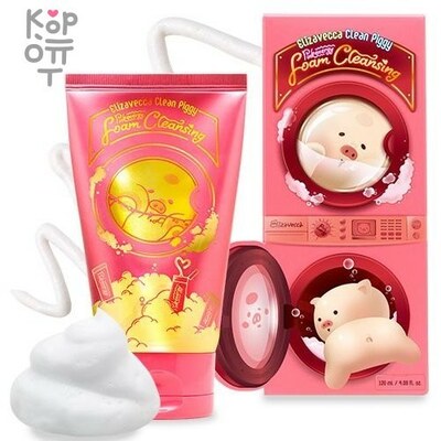 Elizavecca Clean Piggy Pinkenergy Foam Cleansing - Пенка для глубокой очистки пор с ароматом Ягод, 120 мл Elizavecca Ягодная пенка для умывания Clean Piggy Pinkenergy Foam Cleansing, 120 мл