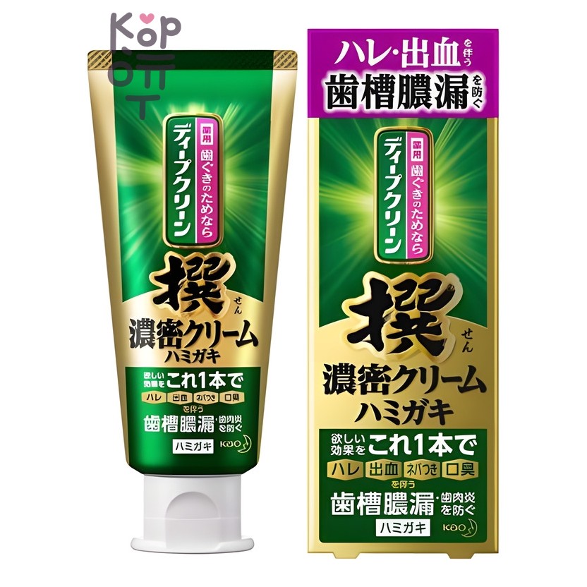 KAO Кремовая безабразивная зубная паста "Deep Clean" защищающая от периодонтита для ослабленных зубов и дёсен комплексного действия (восточные травы) 100 г