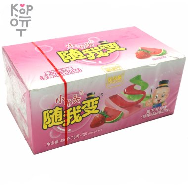 Жевательная резинка маленький лысый желейный пузырь большого размера со вкусом Клубники с Арбузом — Корейские товары для всей семьи(КорОпт)