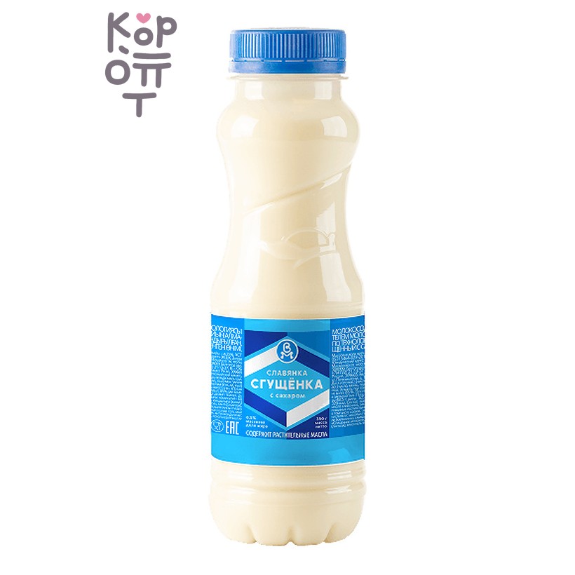 Славянка Сгущёнка, сгущённый молочный продукт 8,5% жирности, 350 г, ПЭТ — Коробка 12 штук, Коробка 12 шт.