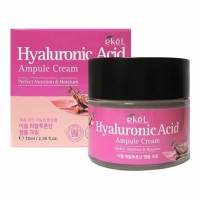 Ekel Hyaluronic Acid Ampule Cream - Крем для лица ампульный увлажняющий с гиалуроновой кислотой, 70 мл