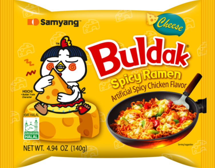 Лапша Buldak со вкусом острой курицы «Сырная», 140гр. 1*40, шт