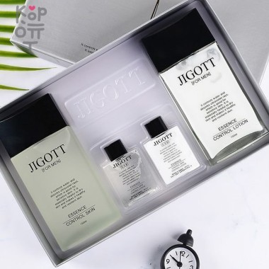 Jigott Moisture Homme Skin Care 2 Set - Подарочный набор для мужчин 2 предмета + 2 мини-версии (тонер, лосьон) — Корейские товары для всей семьи(КорОпт)