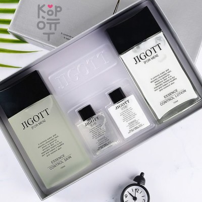 Jigott Moisture Homme Skin Care 2 Set - Подарочный набор для мужчин 2 предмета + 2 мини-версии (тонер, лосьон)