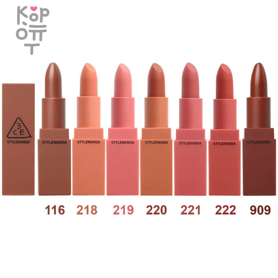 3CE Lip Matte Color Mood Recipe - Матовая помада для губ 3,5гр., купить с доставкой на дом фото 1 — Корейские товары для всей семьи(КорОпт)