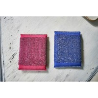 SB CLEAN&CLEAR - Губка для мытья посуды №046 Mate - 13см*9см*1,5см., полиэстер, нержавеющая сталь