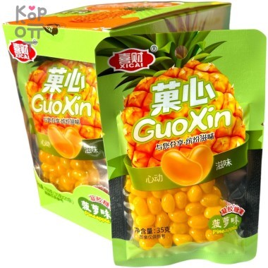 Драже Xicai GuaXin Карамель с фруктовой начинкой с желе со вкусом Ананаса и витамином С &mdash; Корейские товары для всей семьи(КорОпт)