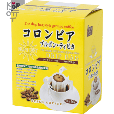 Seiko Coffee Colombia Bourbon&amp;Typica - Кофе молотый Колумбийский Бурбон и Типика дрип-бэг 7шт.*10гр. в упаковке.  — Корейские товары для всей семьи(КорОпт)