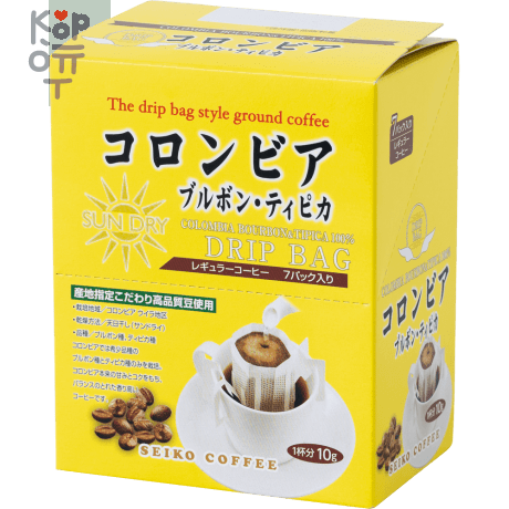 Seiko Coffee Colombia Bourbon&Typica - Кофе молотый Колумбийский Бурбон и Типика дрип-бэг 7шт.*10гр. в упаковке. , купить с доставкой на дом фото 1 — Корейские товары для всей семьи(КорОпт)