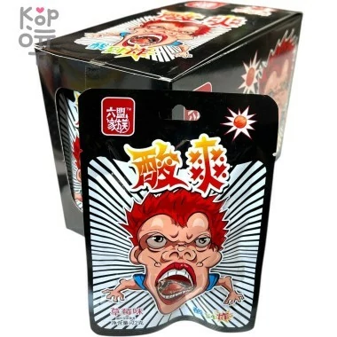 Кислая леденцовая карамель YunHua Super Sour - Жутко кислые конфеты до икоты, со вкусом Клубники — Корейские товары для всей семьи(КорОпт)