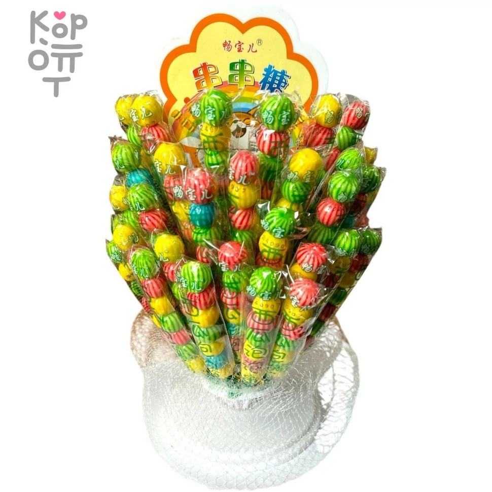 Жевательная резинка Water Melon BubbleGum - Арбузики на шпажках со вкусом фруктов, купить с доставкой на дом фото 1 — Корейские товары для всей семьи(КорОпт)