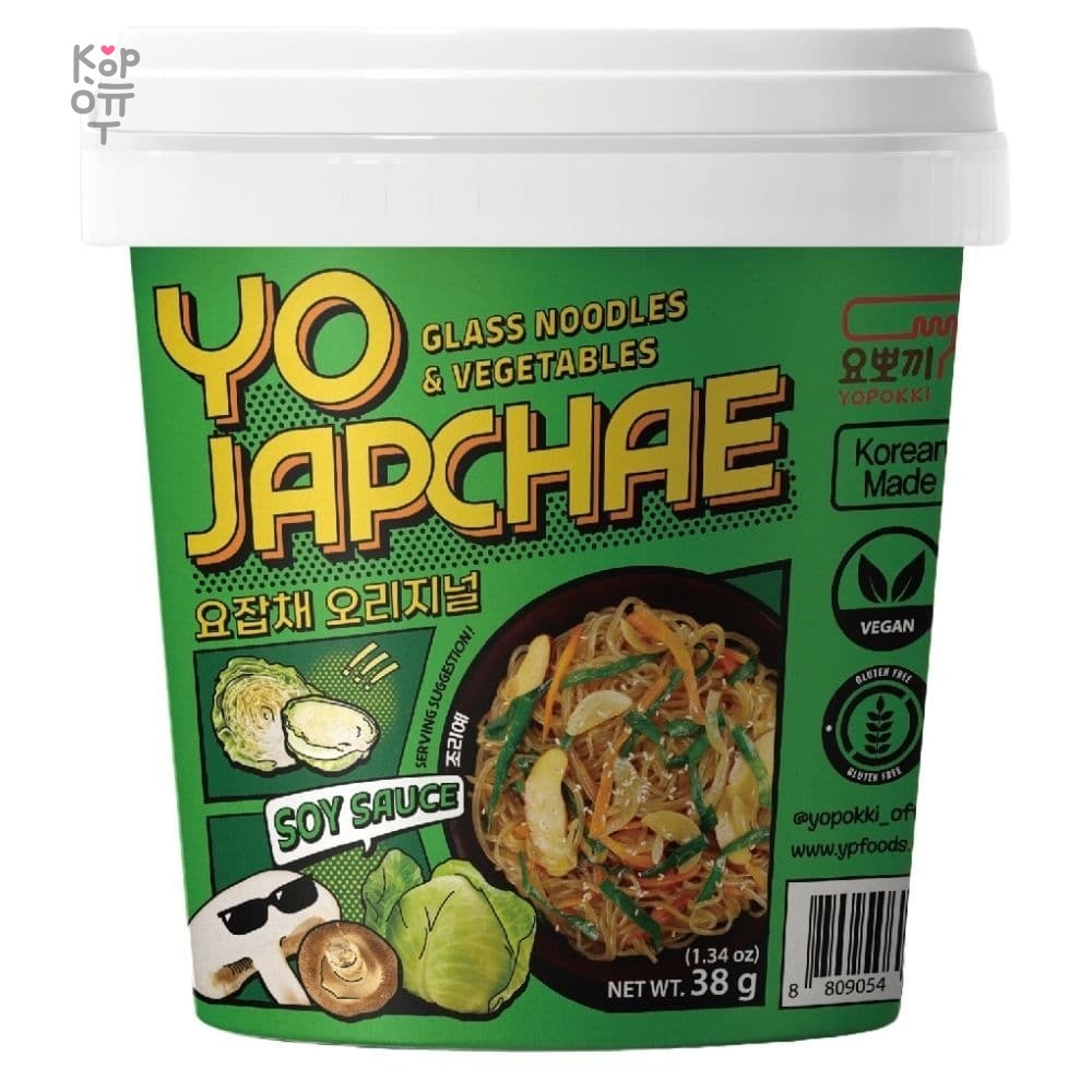 Yopokki Yojapchae Soy Sauce — Лапша из кукурузного крахмала с соевым соусом, 38 г
