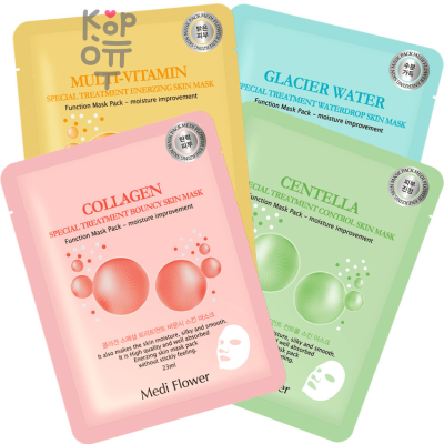 Medi Flower Mask Pack Multivitamin - Маска для лица тканевая увлажняющая с мультивитаминами, 23 мл