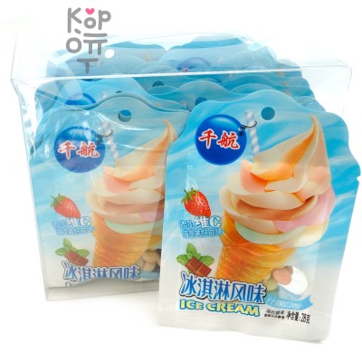 Драже Ice Cream Карамель с шоколадной начинкой с клубничным желе и витамином С