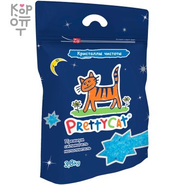 PrettyCat наполнитель силикагелевый кристаллы чистоты 3,8 кг — Корейские товары для всей семьи(КорОпт)