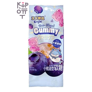 Bear Shaped Gummy Blueberry — Конфета желейная в форме медведя вкус черники, Guangdong 50 г