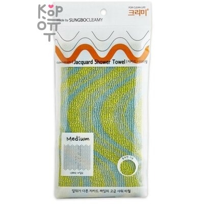 Мочалка для тела с объёмным жаккардовым плетением "Jacquard Shower Towel" (средней жёсткости) размер 23 см х 95 см