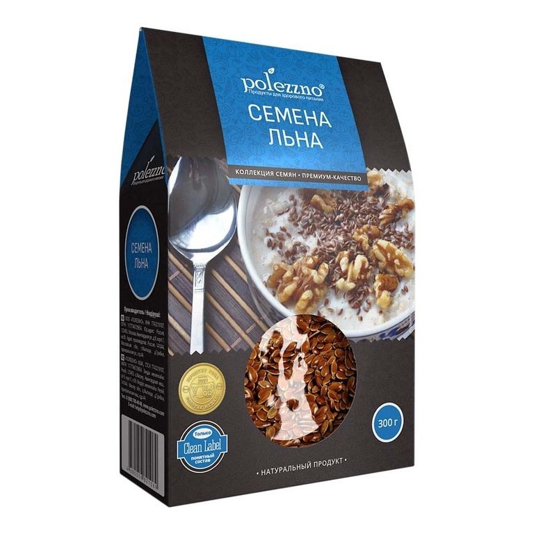 Семена льна, Polezzno, 300г, 300 гр.
