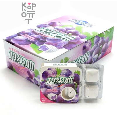 Жевательная резинка Super Heart Crispy Jam Sandwich Gum - с Виноградной начинкой