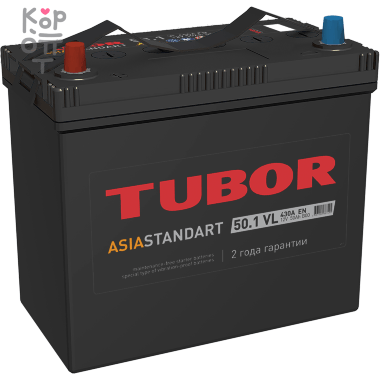 Аккумулятор TUBOR ASIA STANDART 6СТ-50.1 VL B00, 50A, B24 ( R ) — Корейские товары для всей семьи(КорОпт)