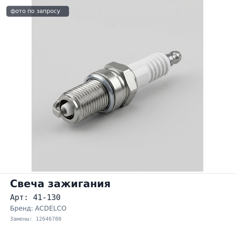 Свеча зажигания 41-130 12646780 ACDELCO