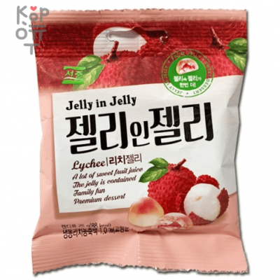 Seoju Lychee Jelly in Jelly - Мармелад из личи в миниатюре с желе внутри, 26 г