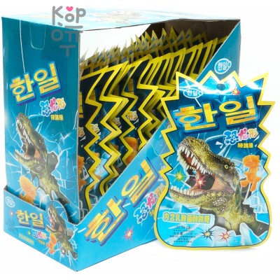 Конфеты Шипучка Popping Fruit Flavor - Леденец в форме динозавтра + Шипучка - взрывашка, фруктовый вкус