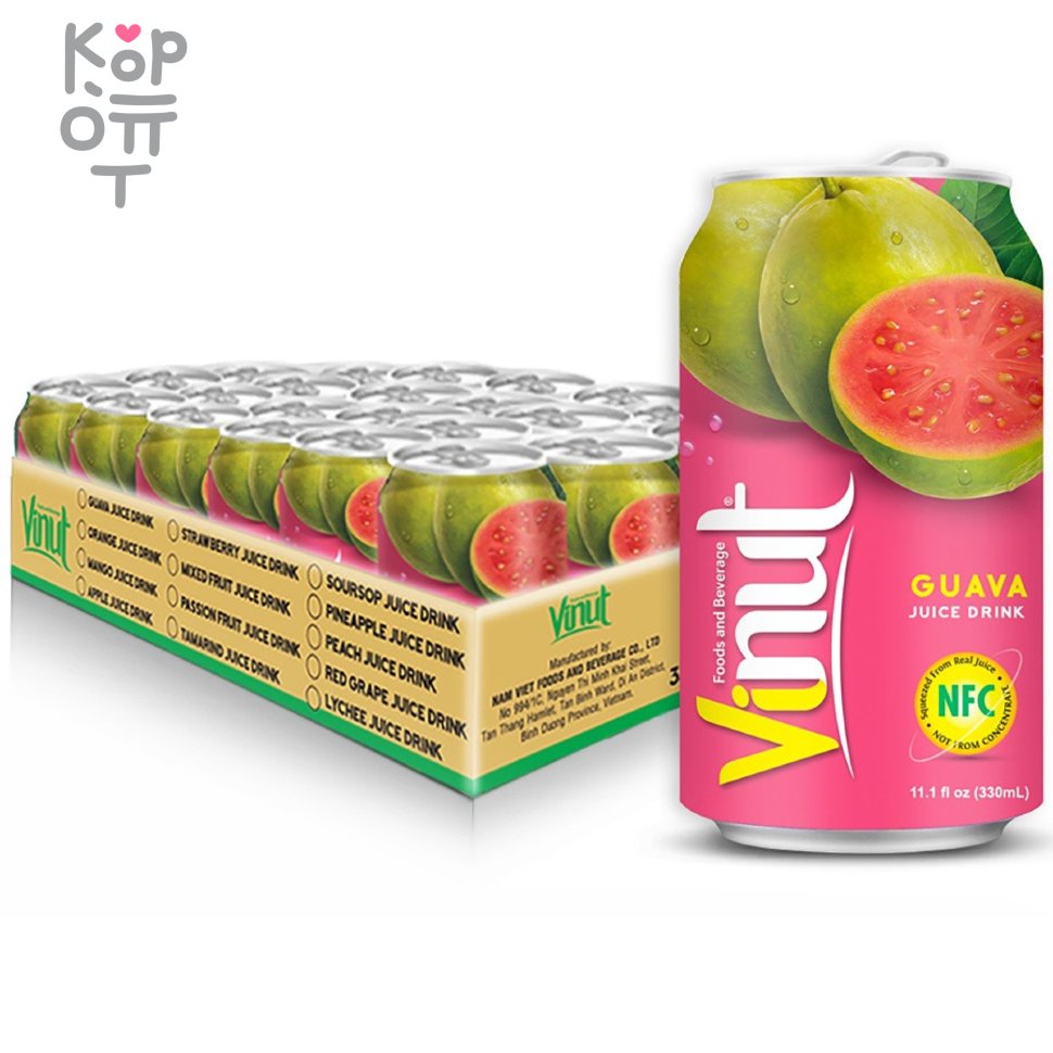 Vinut Juice Drink - Вкусный негазированный Тропический напиток с соком,  0,33л. по цене 2 182 руб. в интернет магазине Корейские товары для всей  семьи(КорОпт)