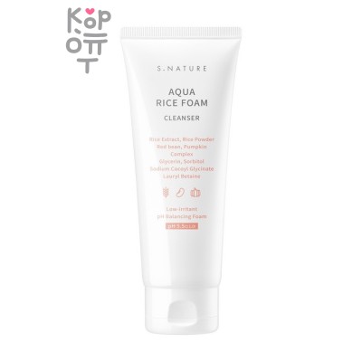 S.Nature Aqua Rice Foam Cleanser - Пенка для умывания с экстрактом риса 160 мл